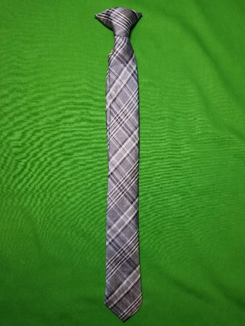 Blue Striped Clip-On Boys Tie Wedding Party Church New Without Tag